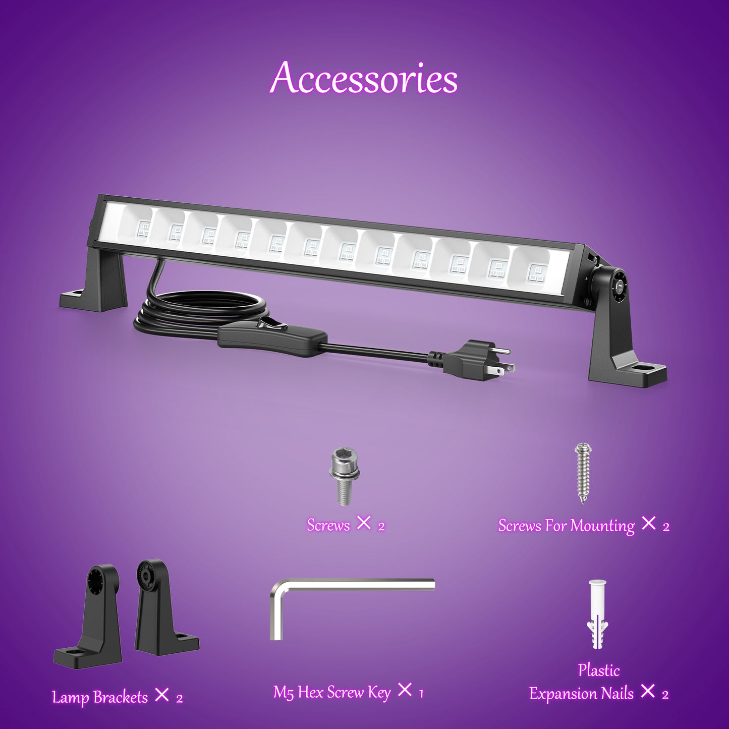 Meloght 42W LED Black Light Bar