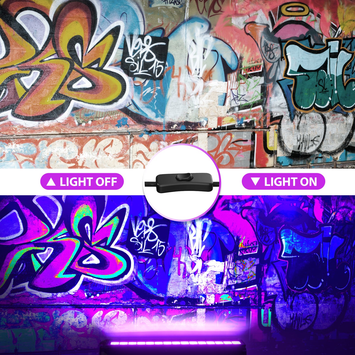 Meloght 45W LED Black Light Bar