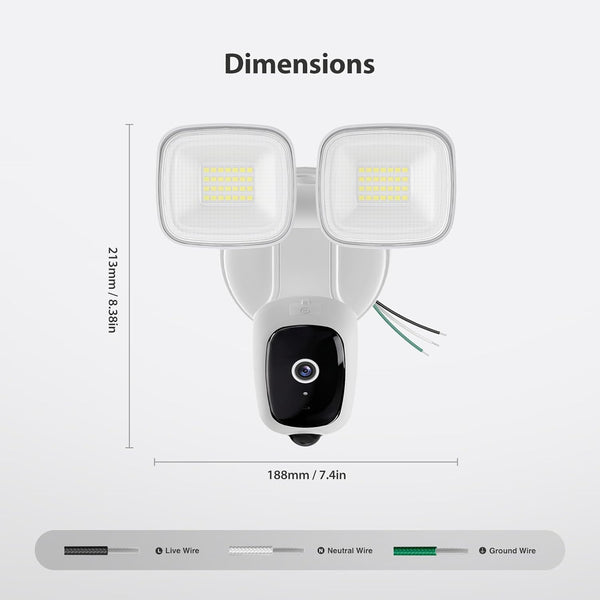 Meloght 2K Hardwired Flood Light Camera