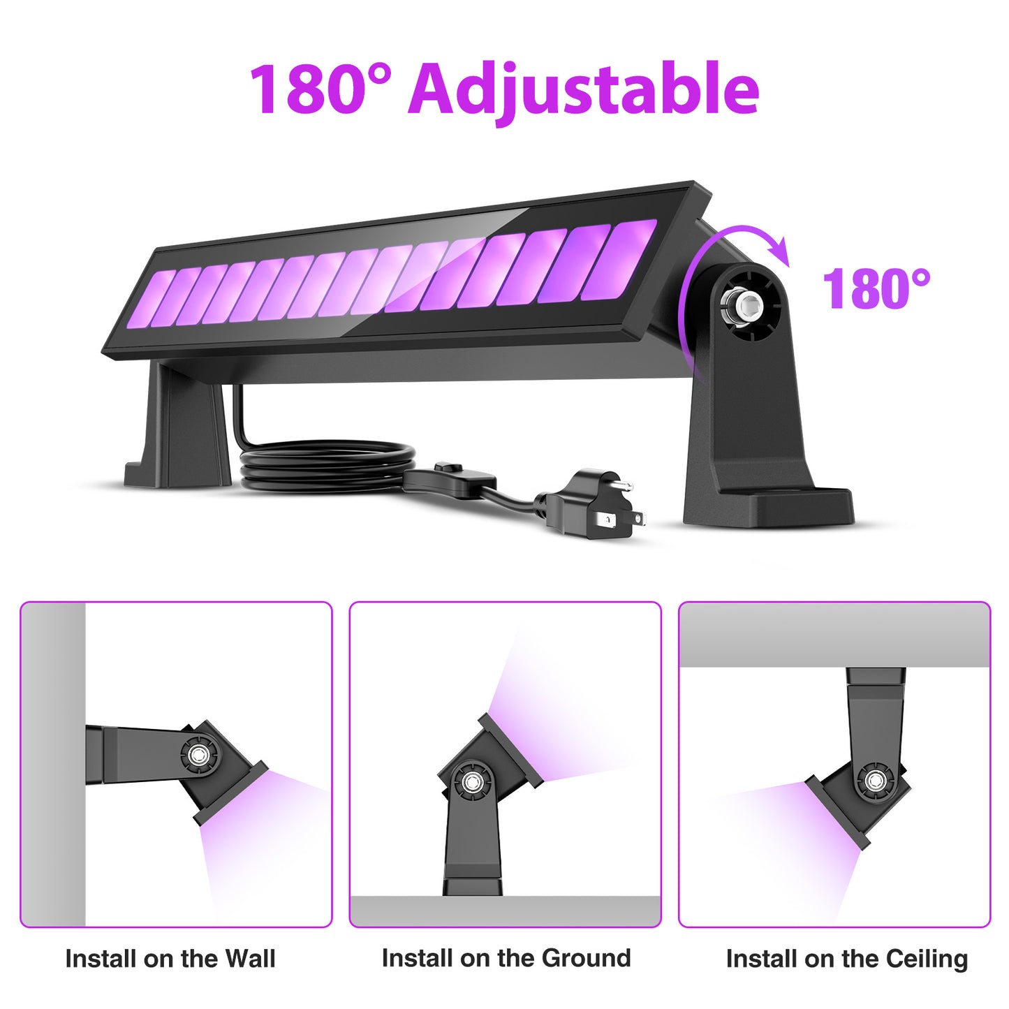Meloght 45W LED Black Light Bar