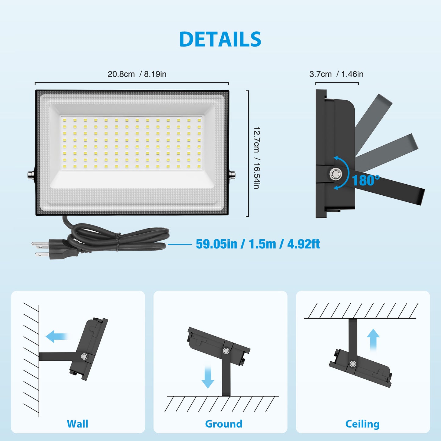 Meloght 160W Outdoor Flood Lights