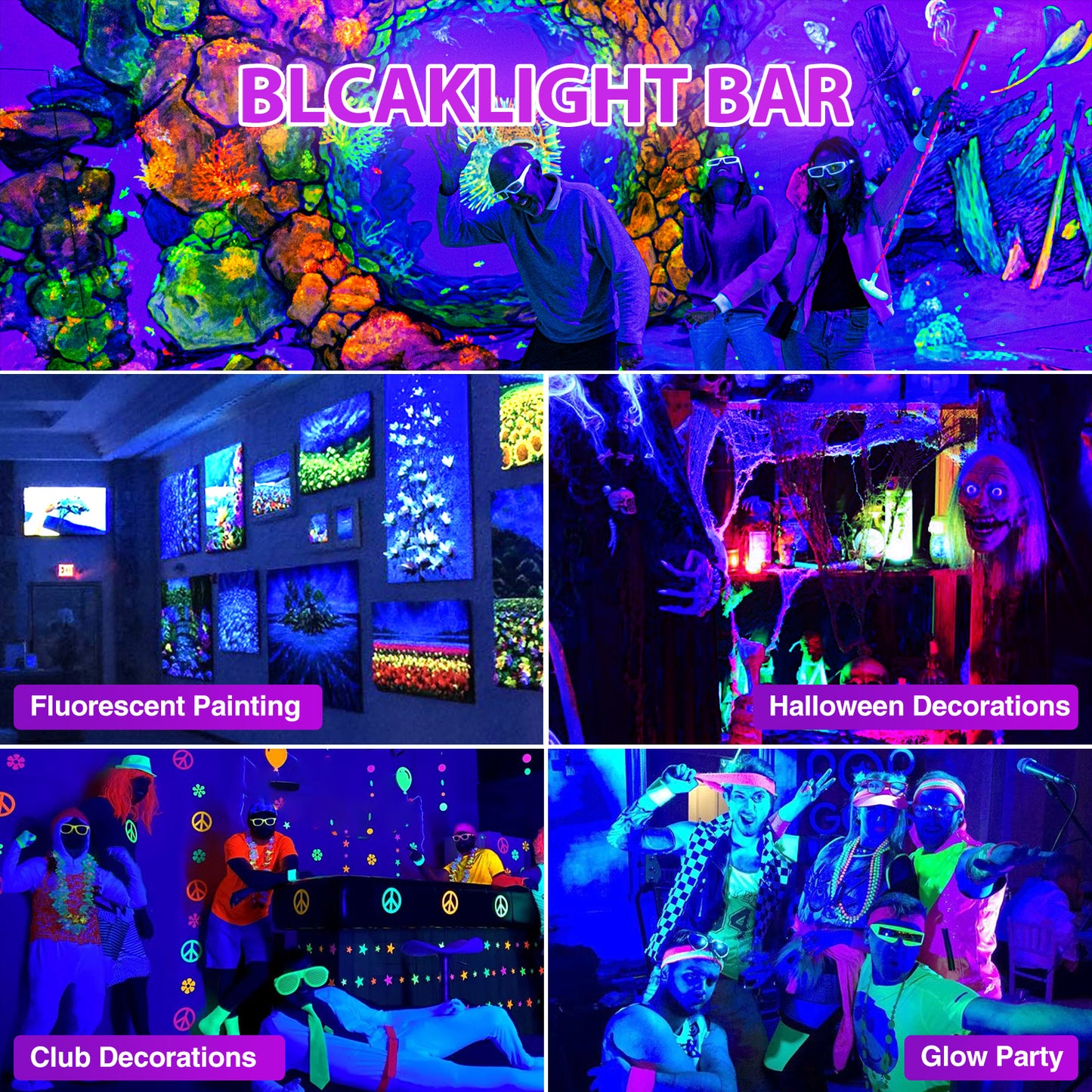 Meloght 45W LED Black Light Bar