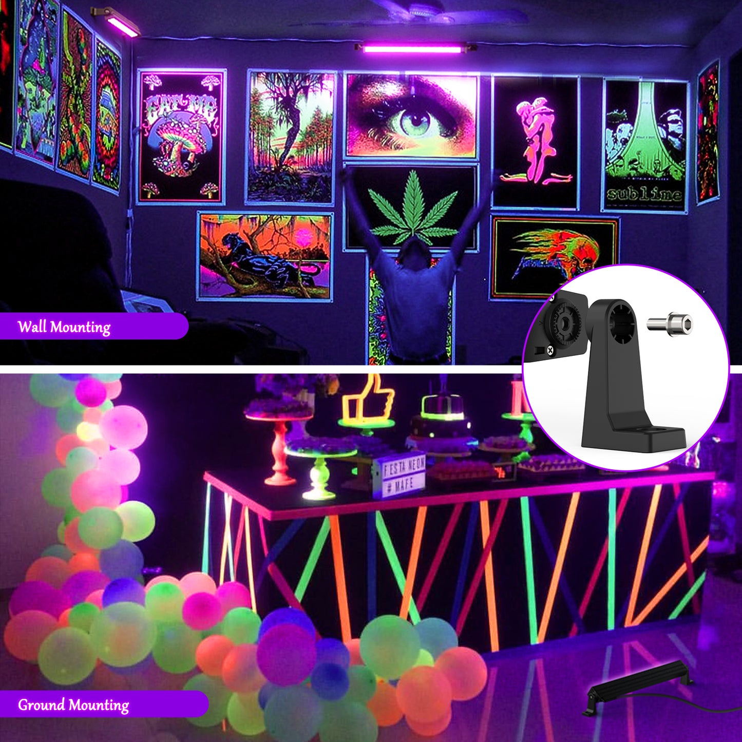 Meloght 42W LED Black Light Bar