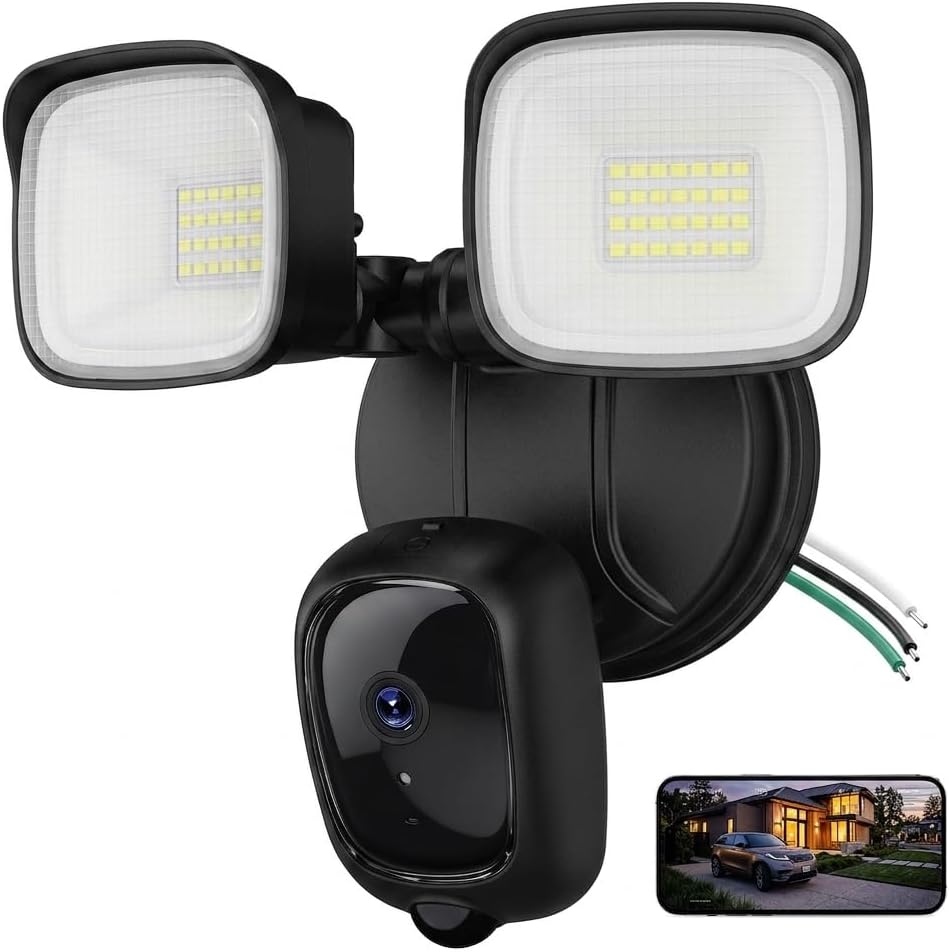Meloght 2K Hardwired Flood Light Camera